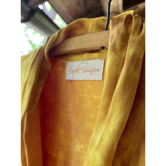 Myrah Penzola Silk Dress in Turmeric Gold - Picture 2 of 5